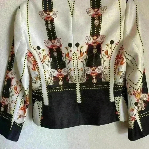 Piccione Piccione Designer 3D Graphic Whismy Feminine Blazer Top Size 42/M - Picture 11 of 12